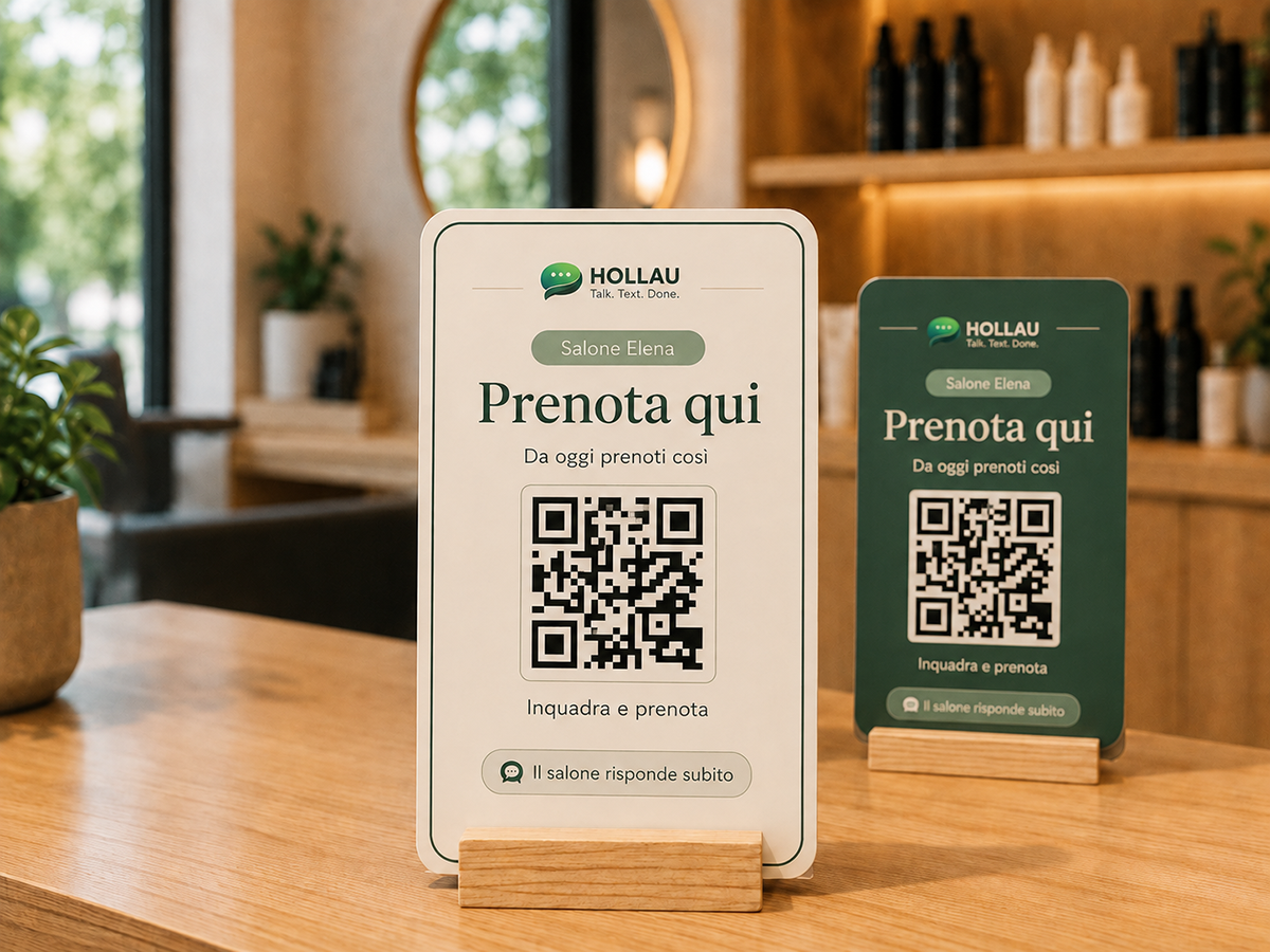 Badge QR Hollau in un'attività